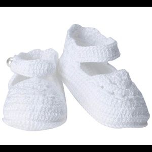 2 pairs of baby girl hand crochet booties